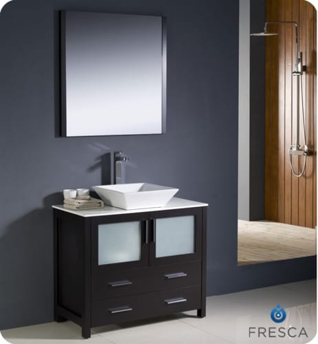 Fresca Torino 36-inch Espresso Modern Bathroom Vanity with Vessel Sink