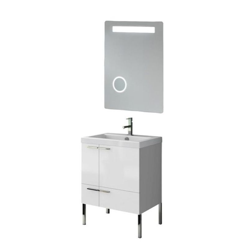 ACF by Nameeks ANS222 New Space 23-6\/15 Floor Standing Vanity Set with Wood Cab Glossy White Fixture Single