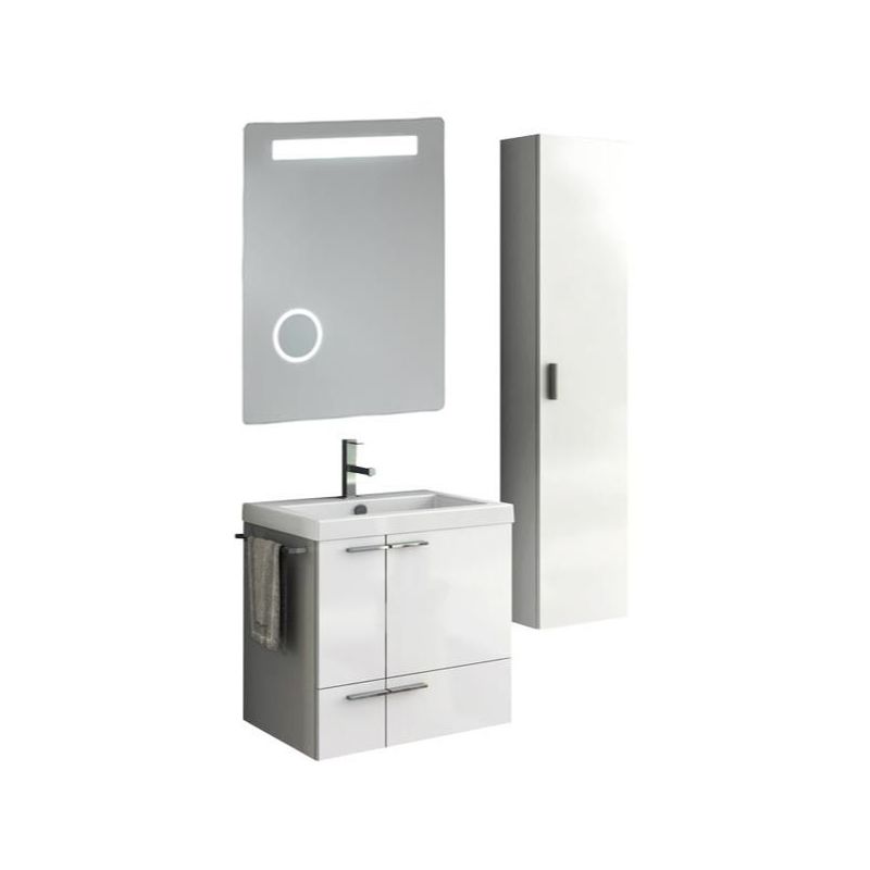 ACF by Nameeks ANS237 New Space 23-6\/15 Wall Mounted Vanity Set with Wood Cabin Glossy White Fixture Double