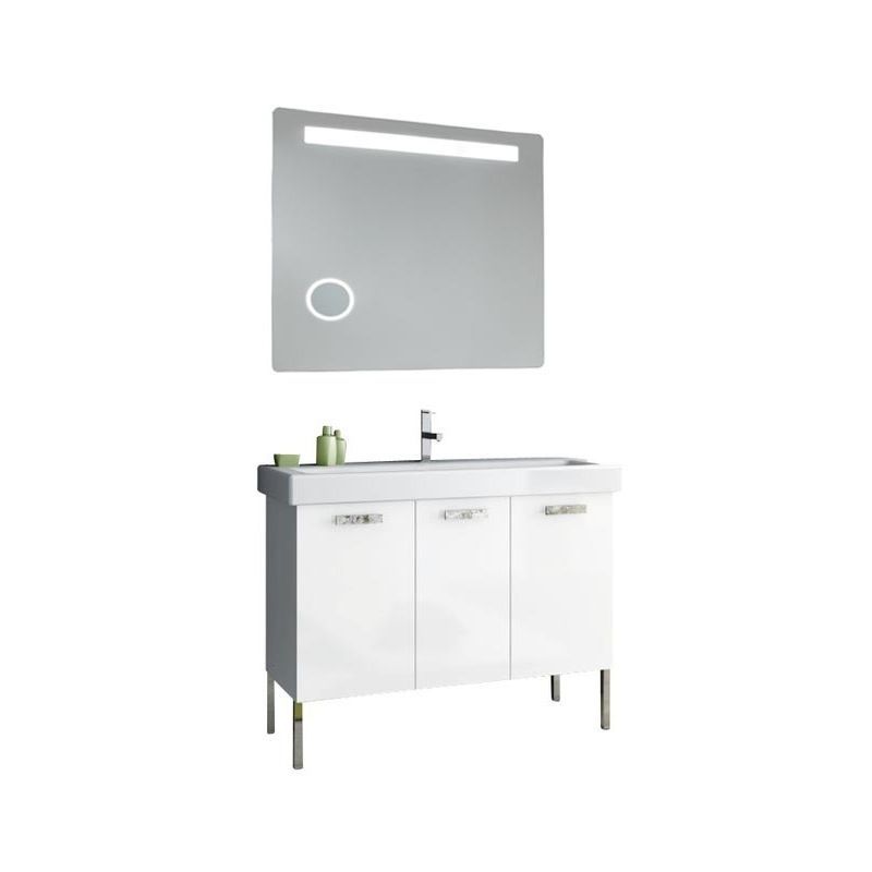 ACF by Nameeks C119 Cubical 37-6\/15 Floor Standing Vanity Set with Wood Cabinet Glossy White Fixture Single