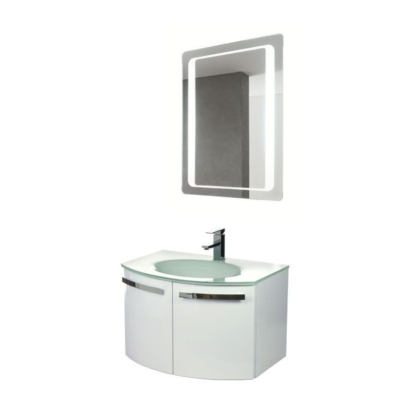 ACF by Nameeks CD14 Crystal Dance 27-3\/5 Wall Mounted Vanity Set with Wood Cabi Glossy White Fixture Single
