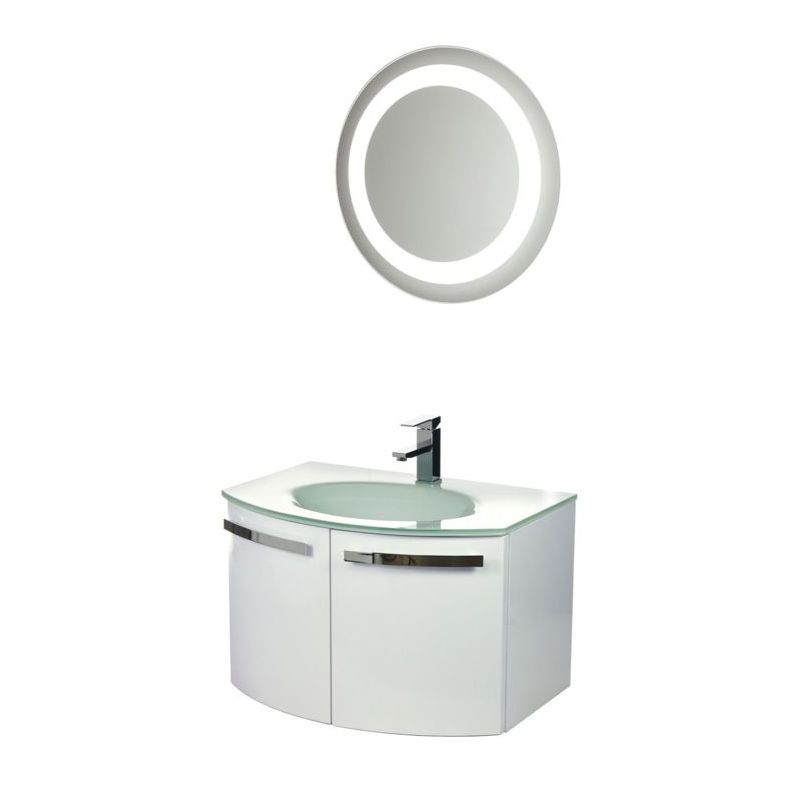ACF by Nameeks CD15 Crystal Dance 27-3\/5 Wall Mounted Vanity Set with Wood Cabi Glossy White Fixture Single
