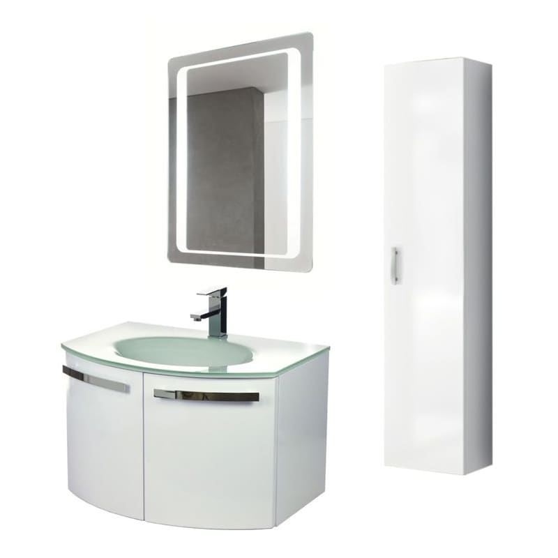 ACF by Nameeks CD18 Crystal Dance 27-3\/5 Wall Mounted Vanity Set with Wood Cabi Glossy White Fixture Single