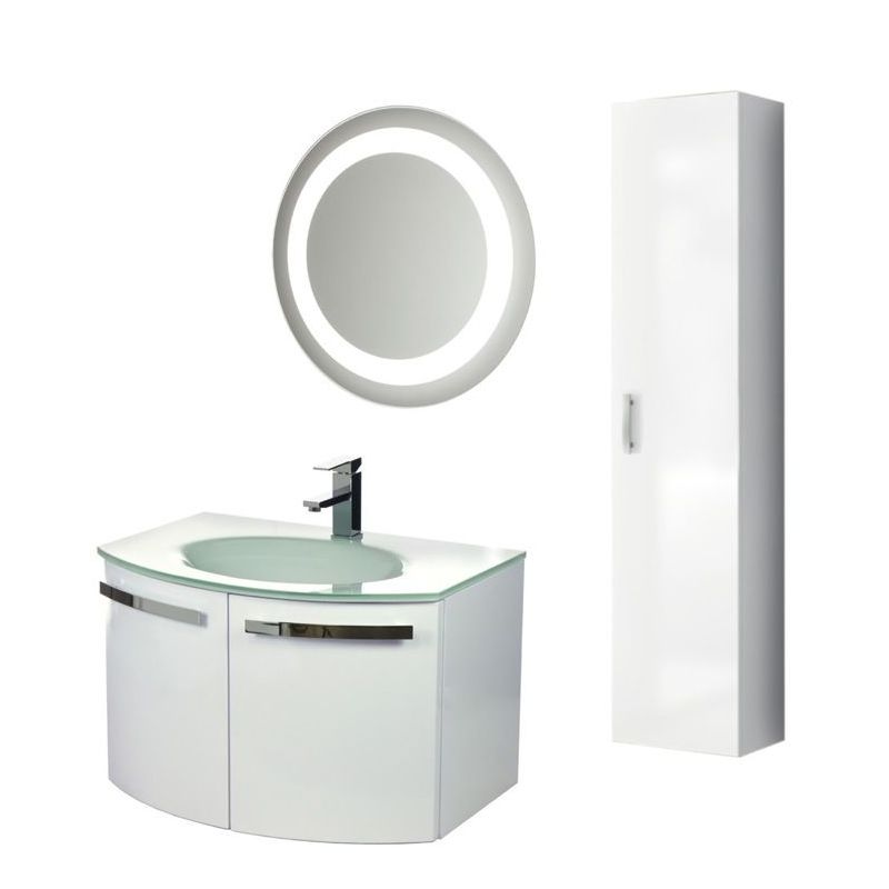 ACF by Nameeks CD19 Crystal Dance 27-3\/5 Wall Mounted Vanity Set with Wood Cabi Glossy White Fixture Single