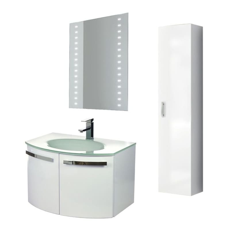 ACF by Nameeks CD20 Crystal Dance 27-3\/5 Wall Mounted Vanity Set with Wood Cabi Glossy White Fixture Single