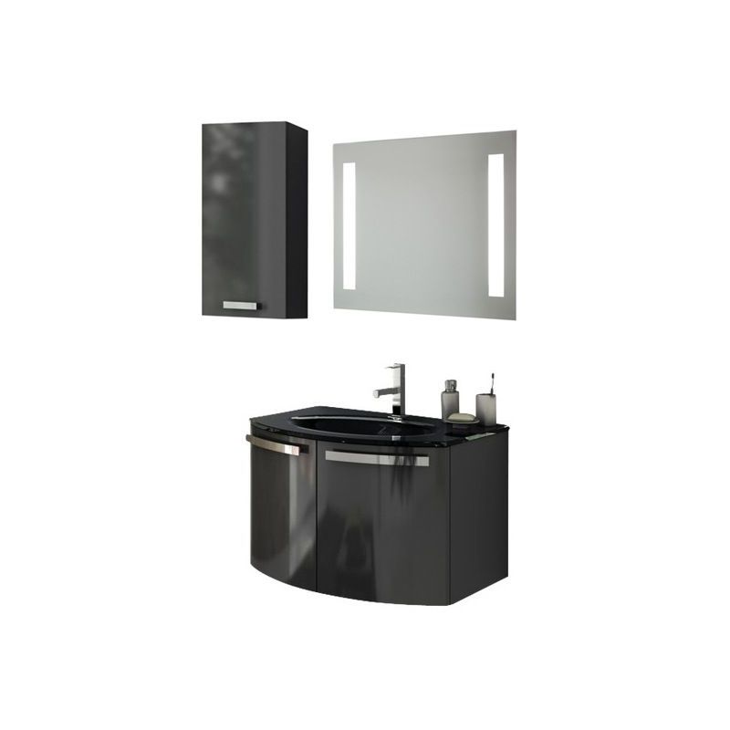 ACF by Nameeks CD21 Crystal Dance 27-3\/5 Wall Mounted Vanity Set with Wood Cabi Glossy Anthracite Fixture Single