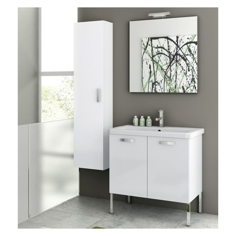 ACF by Nameeks CP07 City Play 30 Floor Standing Vanity Set with Wood Cabinet, C Glossy White Fixture Single