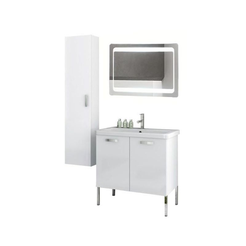 ACF by Nameeks CP93 City Play 30 Floor Standing Vanity Set with Wood Cabinet, C Glossy White Fixture Single