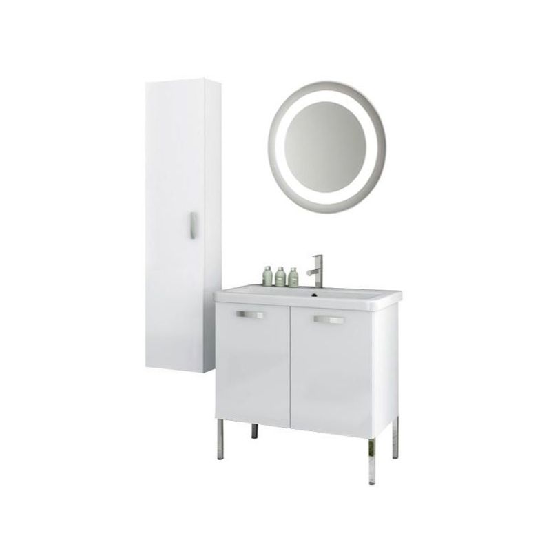 ACF by Nameeks CP94 City Play 30 Floor Standing Vanity Set with Wood Cabinet, C Glossy White Fixture Single