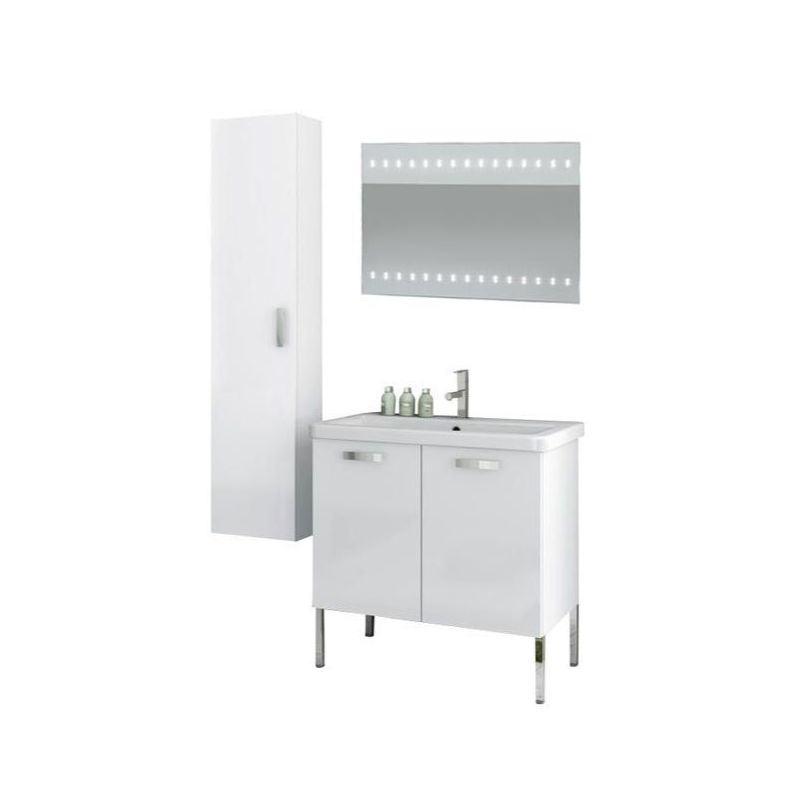 ACF by Nameeks CP95 City Play 30 Floor Standing Vanity Set with Wood Cabinet, C Glossy White Fixture Single