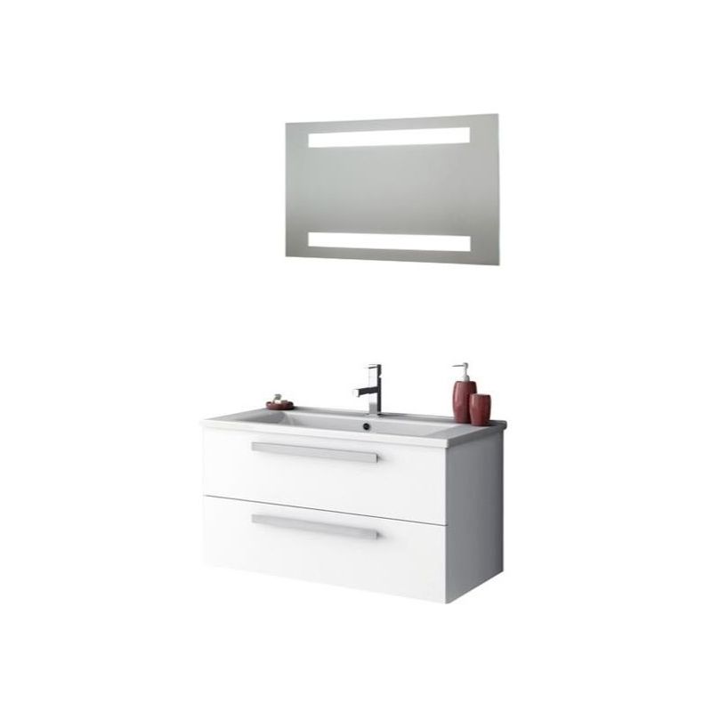ACF by Nameeks DA18 Dadila 32-7\/10 Wall Mounted Vanity Set with Wood Cabinet, C Glossy White Fixture Single