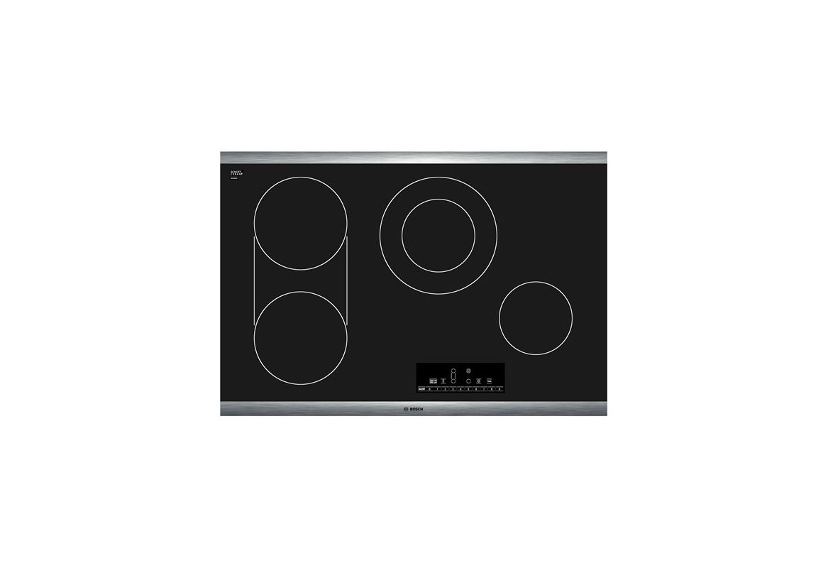 Bosch NET8066 30 Inch Electric Cooktop with PreciseSelect Temperature Selection Stainless Steel Cooktops Electric