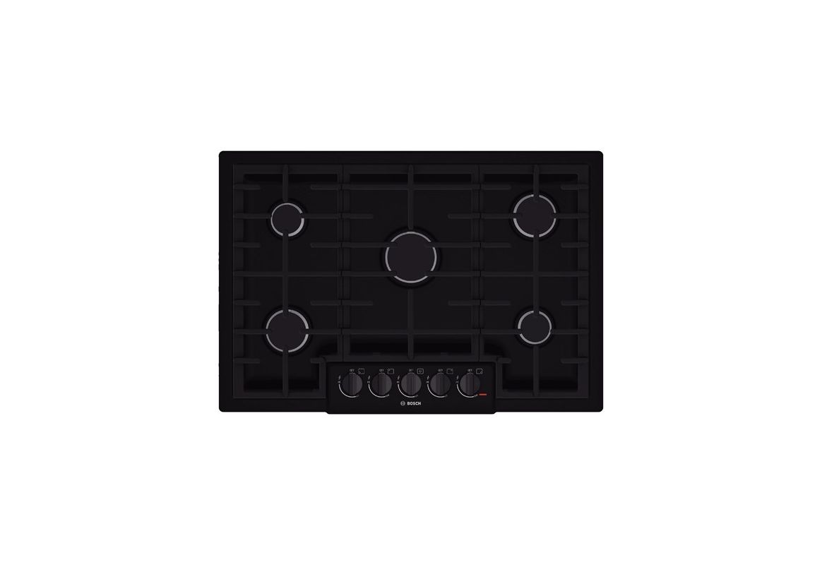 Bosch NGM80 30 Inch Five Burner Gas Cooktop with 18,000 BTU Power Burner from th Black Cooktops Gas