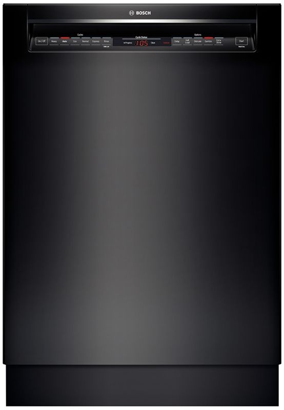 Bosch SHE68T5 24 Inch Recessed Handle Dishwasher with 3rd Rack from the 800 Seri Black Dishwashers Built-In