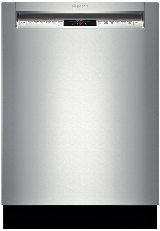 Bosch SHE68TL5UC 24 Inch Recessed Handle Dishwasher with 3rd Rack and RackMatic Stainless Steel Dishwashers Built-In