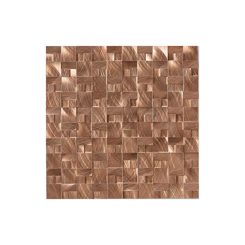 Daltile ST71-11HLMS1P Structure Copper 1 x 1 3-D Block Glass & Metal Mosaic Wa Copper Tile