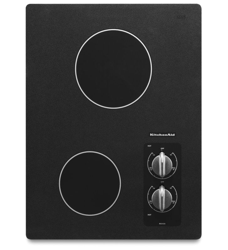 KitchenAid KECC056R 15 Inch Wide Electric Two Element Cooktop from the Architect Black Cooktops Electric