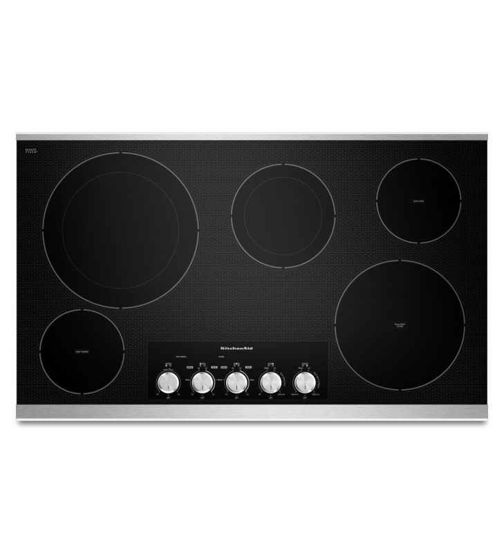 KitchenAid KECC664B 36 Inch Wide Electric Cooktop with Even-Heat Technology Stainless Steel Cooktops Electric
