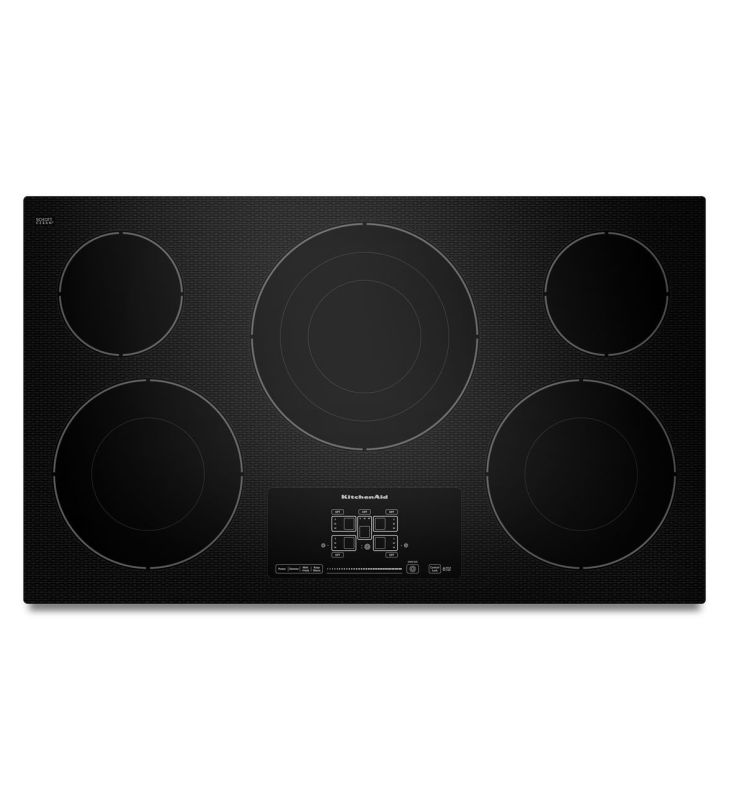 KitchenAid KECC667B 36 Inch Wide Electric Cooktop with Triple and Double Ring El Black Cooktops Electric
