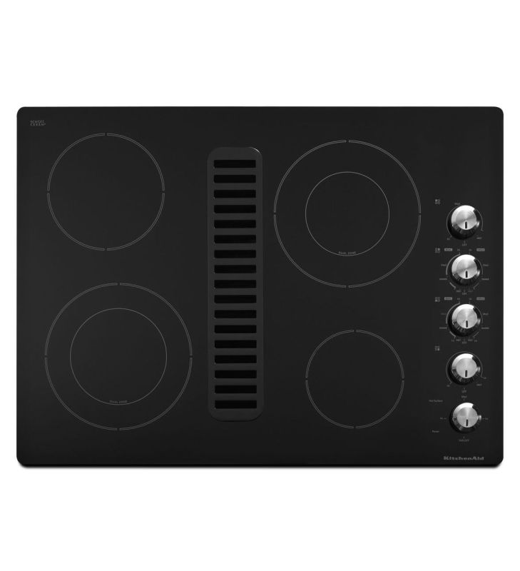 KitchenAid KECD807X 30 Inch Wide Downdraft Electric Cooktop from the Architect S Black Cooktops Electric