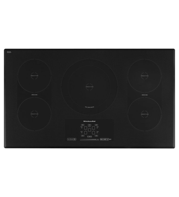 KitchenAid KICU569X 36 Inch Wide Induction Cooktop with Performance Boost from t Black Cooktops Induction