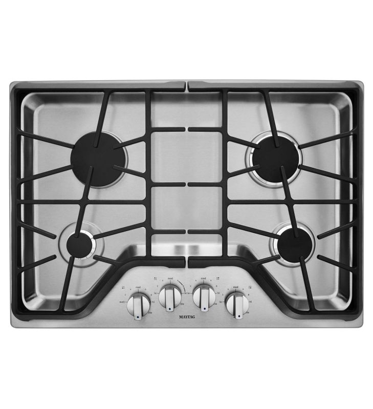 Maytag MGC9530D 30 Inch Wide Four Burner Gas Cooktop with 18,000 BTU Power Burne Stainless Steel Cooktops Gas