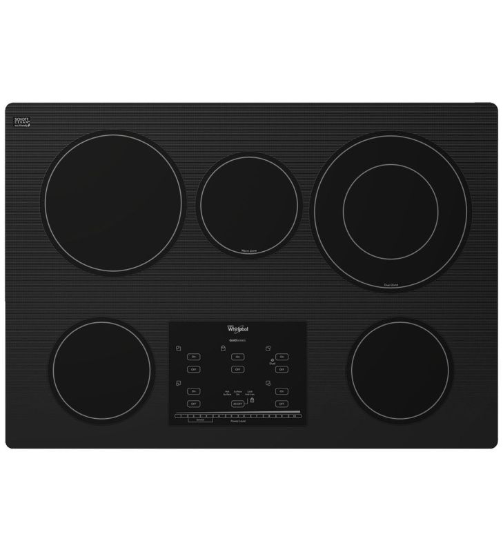 Whirlpool G9CE3065X 30 GoldA Series Electric Ceramic Glass Cooktop with Tap Tou Black Cooktops Electric